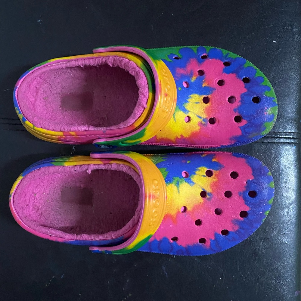 Tie dye Crocs